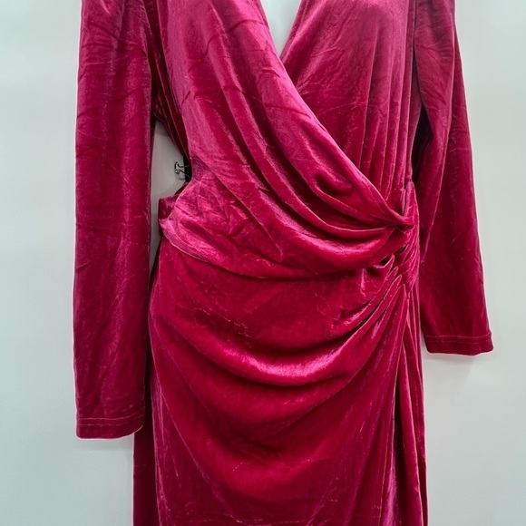 Pink Long Sleeve Velour Party Dress – Size M (NWOT) - Picture 6 of 9